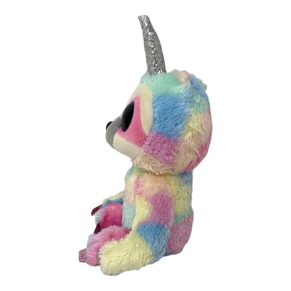 TY Beanie Boos COOPER Unicorn Sloth Glitter Eyes 6 in Boo Toy Plush Rainbow - Picture 2 of 7